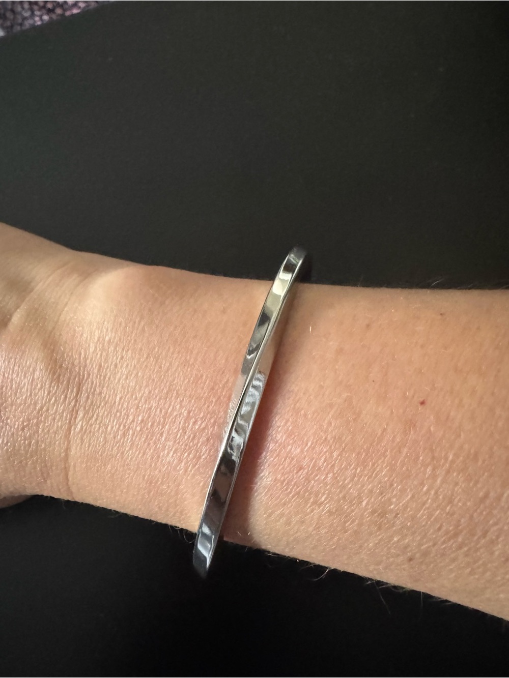 Sterling Silver Hammered Bangle Bracelet - Classic Silver Women’s Jewelry